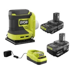 Ryobi ONE+ 18V Lithium-Ion 4.0 Ah Battery, 2.0 Ah Battery, And Charger Kit With ONE+ Cordless 1/4 Sheet Sander