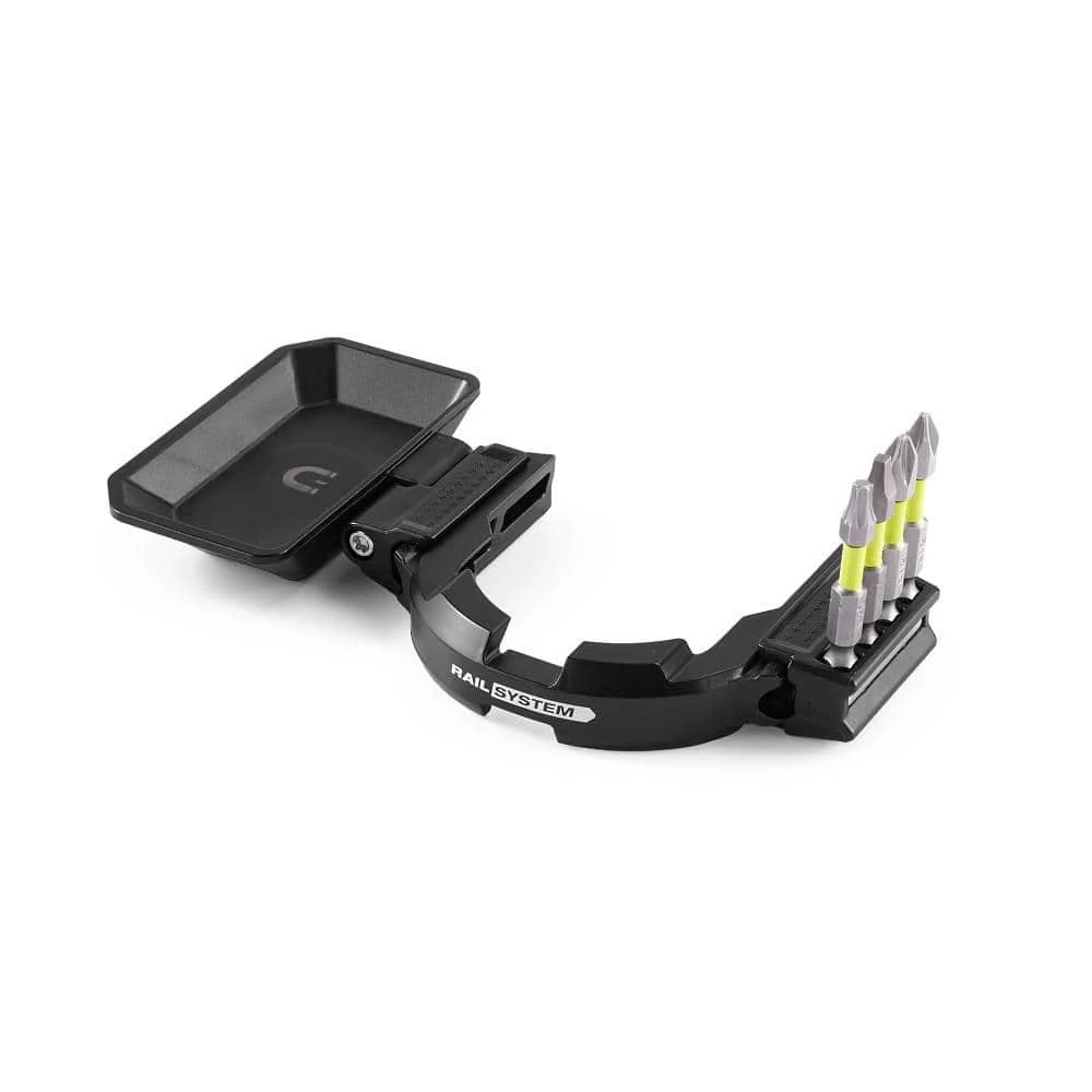 Ryobi RAIL System Accessory Set (3-Piece) With Base, Magnetic Bit Bar Attach, 180° Magnetic Tray, (2) Screws, (4) Impact Bits 1 Ryobi RAIL System Accessory Set (3-Piece) With Base, Magnetic Bit Bar Attach, 180° Magnetic Tray, (2) Screws, (4) Impact Bits