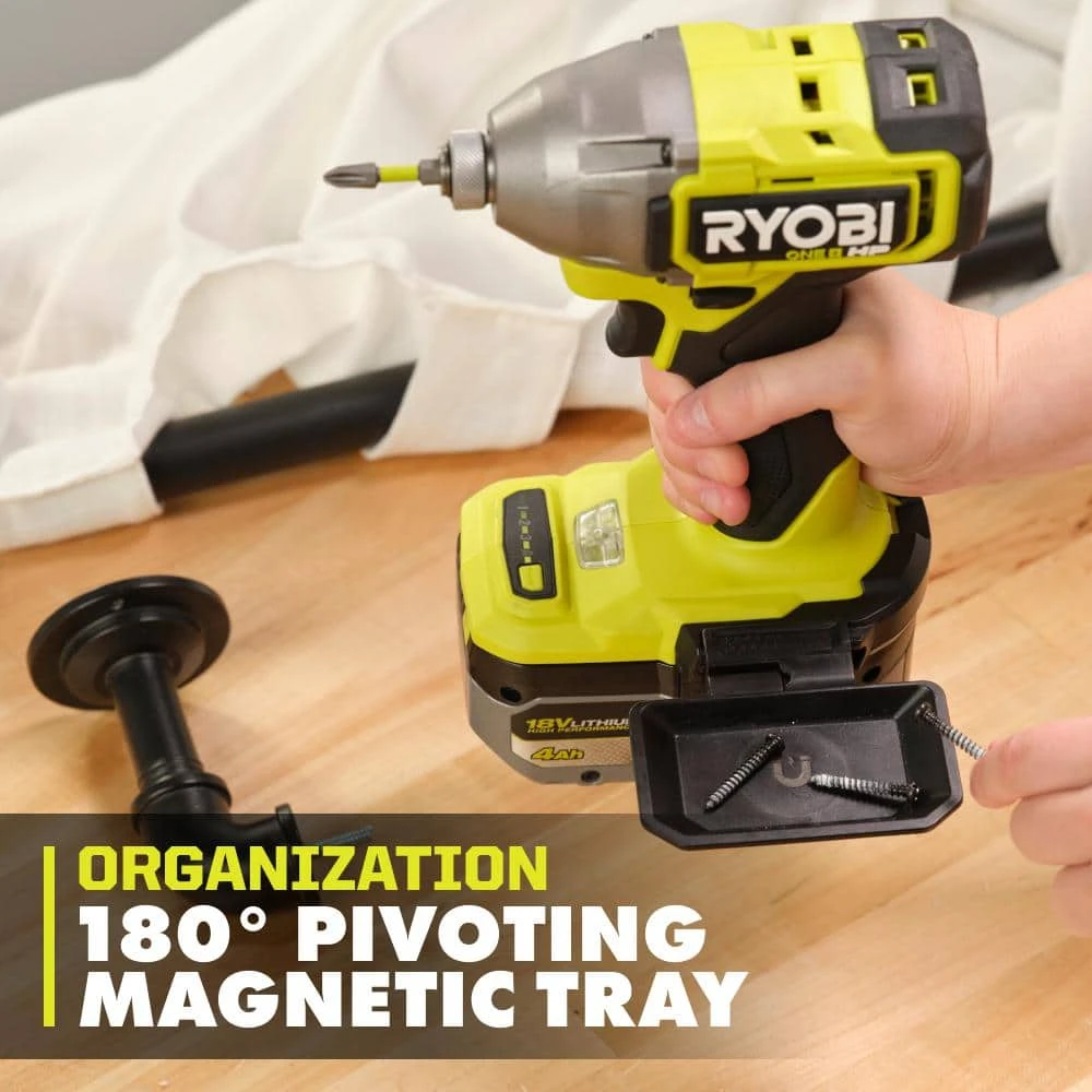 Ryobi RAIL System Accessory Set (3-Piece) With Base, Magnetic Bit Bar Attach, 180° Magnetic Tray, (2) Screws, (4) Impact Bits 4 Ryobi RAIL System Accessory Set (3-Piece) With Base, Magnetic Bit Bar Attach, 180° Magnetic Tray, (2) Screws, (4) Impact Bits - Image 4