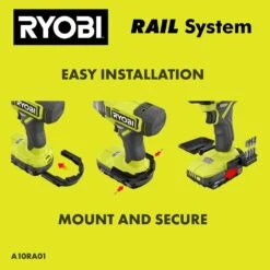 Ryobi RAIL System Accessory Set (3-Piece) With Base, Magnetic Bit Bar Attach, 180° Magnetic Tray, (2) Screws, (4) Impact Bits 22 Ryobi RAIL System Accessory Set (3-Piece) With Base, Magnetic Bit Bar Attach, 180° Magnetic Tray, (2) Screws, (4) Impact Bits -Ryobi Store ryobi specialty power tool accessories a10ra01 c3 1000