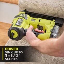 Ryobi ONE+ HP 18V Brushless Cordless 18-Gauge Narrow Crown Stapler (Tool Only) -Ryobi Store ryobi staplers pbl324b 1d 1000