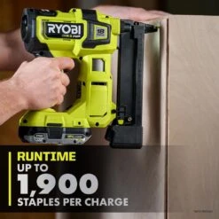 Ryobi ONE+ HP 18V Brushless Cordless 18-Gauge Narrow Crown Stapler (Tool Only) -Ryobi Store ryobi staplers pbl324b 66 1000
