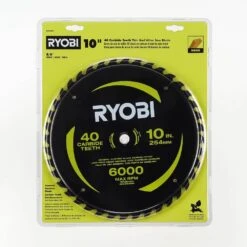 Ryobi 10 In. 40 Carbide Teeth Thin Kerf Miter Saw Blade -Ryobi Store ryobi table saw blades miter saw blades a181002 40 1000