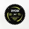 Ryobi 10 In. 40 Carbide Teeth Thin Kerf Miter Saw Blade