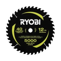 Ryobi 12 In. 40 Carbide Teeth Thin Kerf Miter Saw Blade